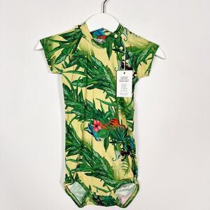 NWT Vild House of Little Lab No. 2 Jungle Bamboo Short Sleeve Bodysuit Sz 9-12m